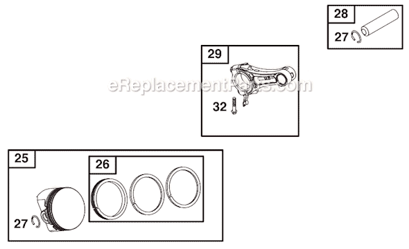 Page B Diagram and Parts List for 124435SERIES 8101 Briggs and Stratton Engine